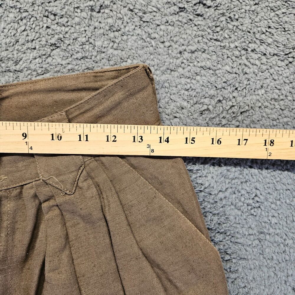 Senso Unico Pants Women Size Medium Brown Linen‎ High Rise Pleated Front - Picture 3 of 10